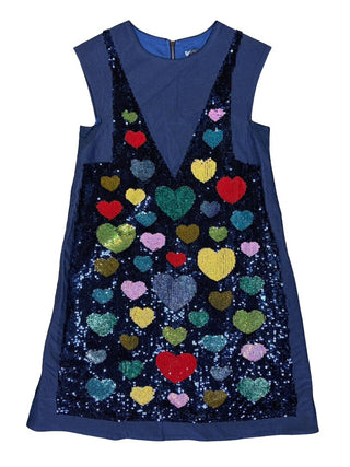 Mi Mi Sol Sequin and Mesh Applique Heart Dress , No Size Adult