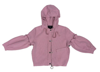 Aleeza Paris Pink Zip Up Hoodie with Puff Sleeves, 5 years