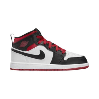 Nike Air Jordan Mid 1 gym red/black toe shoe, 1 big kid