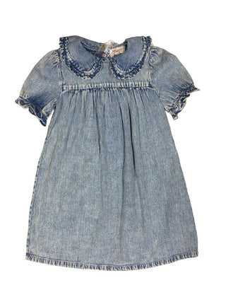 Louis Louise Denim Dress with Collar and Puff Sleeves - New With Tags, 10 years