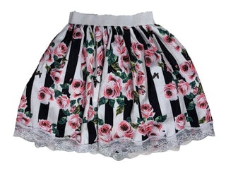 Dolce & Gabbana Striped and Floral Printed Skirt, 6 years