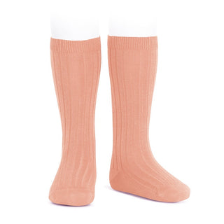 Condor Pink Ribbed knee socks, new with tag, 32-35 (8 y)