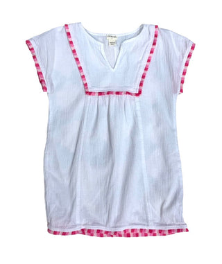 Crewcuts White Kaftan with Pink Fringe Trims , 4-5 years