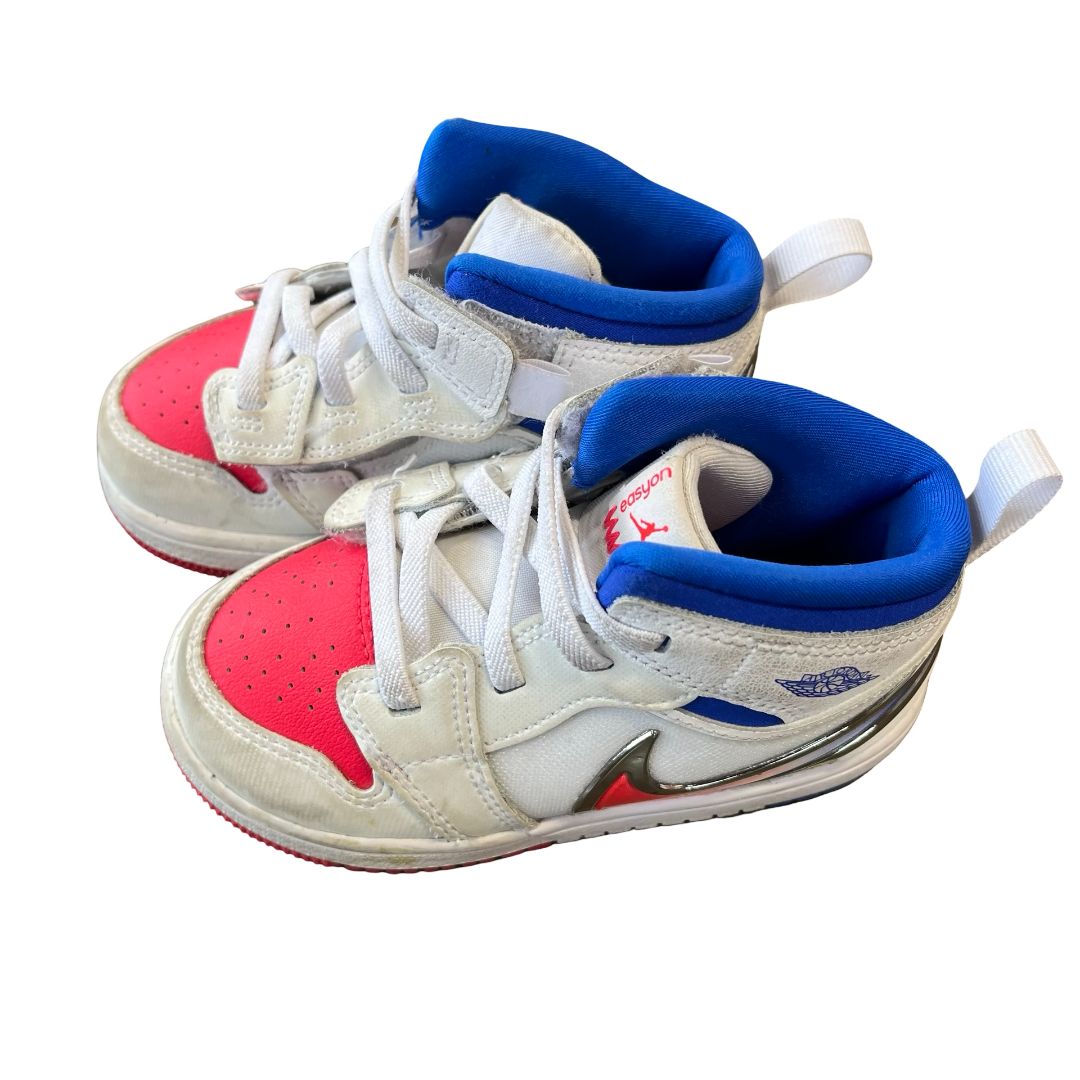 Nike Jordan 1 Mid red/blue, 8 little kid