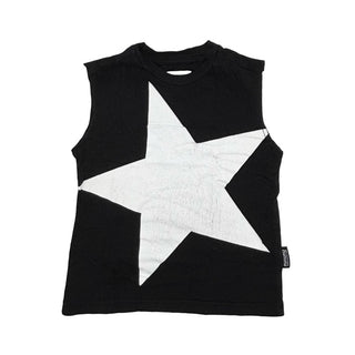 Nununu Black star cut off top, 2-3 years