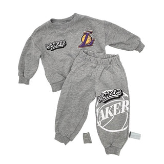 Zara x NBA Grey LA Lakers sweatshirt/pant set, 3 years