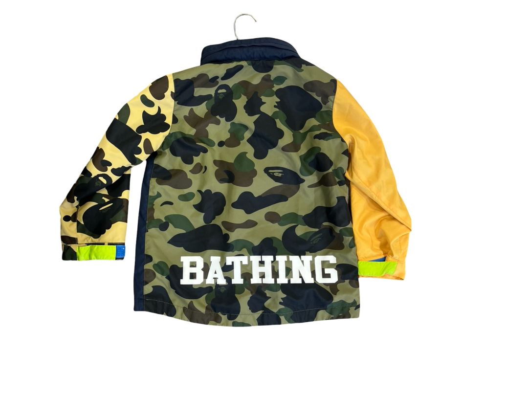 Bathing Ape camo/yellow/navu light weight jacket, 5-6 years