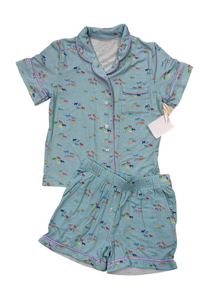 Preppy Goose Multi Horse Print Jersey SS PJ Set New with Tags, 6 years