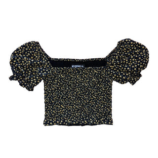 Katie J NYC Black and yellow floral top, XL