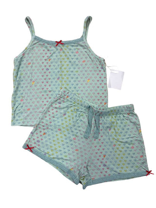 Preppy Goose Aqua Heart Print Cami PJ Set New with Tags, 6 years