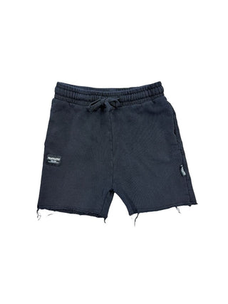 Nununu Black Sweatshorts with Frayed Hem, 6-7 years