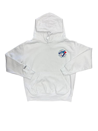 Outer Stuff White Blue Jays Hooded Sweatshirt, Medium Youth
