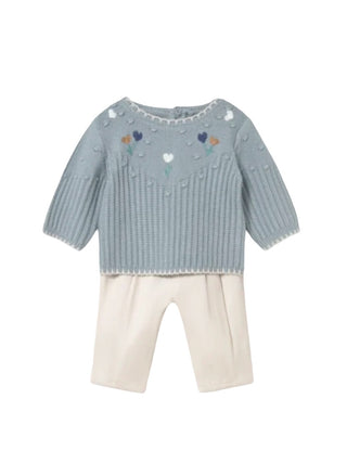 Mayoral Bloom bluebell sweater set, 0-1 month