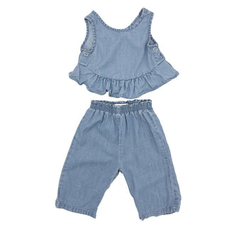 Zara Denim blue top/pant set, 9-12 months