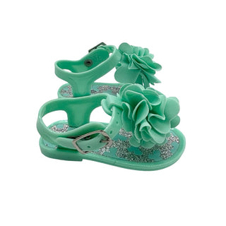 Stepping Stones Turquoise floral jelly sandals, 2 little kid