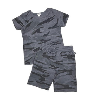 Splendid Black/grey camo tshirt/short set, 7 years
