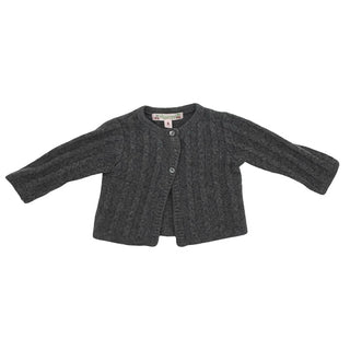 Bonpoint Charcoal grey wool cable knit cardigan, 6 months