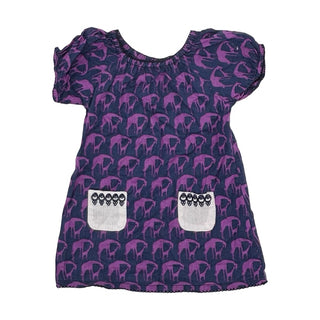 Egg Purple Giraffe dress w/bloomers, 12-18 months