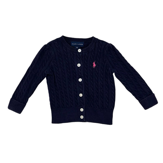 Ralph Lauren Navy cotton cable knit cardigan, 9 months