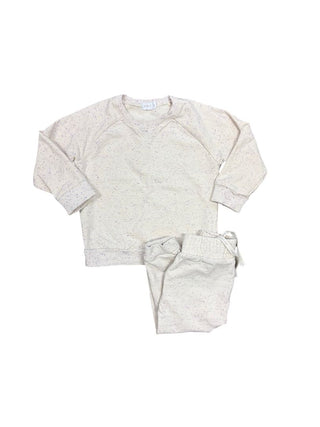 Jamie Kay Purple Flecked Beige Sweat Set, 3 years