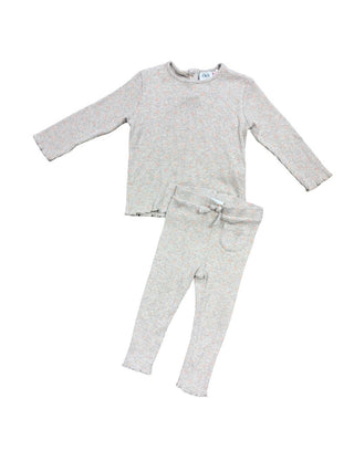 Zara Taupe and Orange Dot Rib Knit Set, 18-24 months