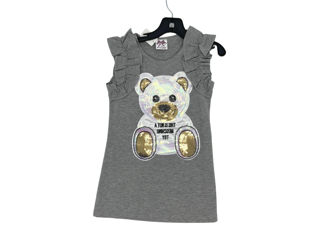 M. Sisaok  lookalike Moschino grey bear dress, 3 years