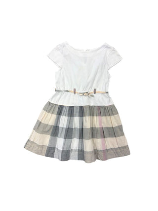 Burberry Light Plaid, White Tee Combo Dress, 4 years