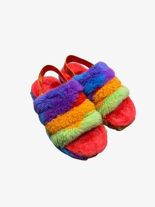 Ugg Rainbow Faux Fur Slippers, 13 little kids