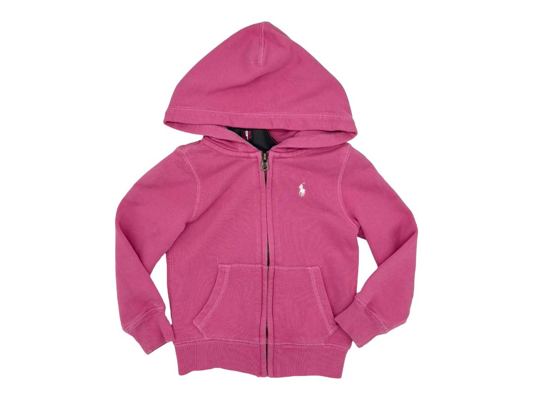 Ralph Lauren pink hooded zip up, 3 years