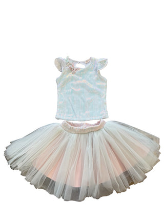 Beggi Sparkle shirt and tutu skirt, 4 years