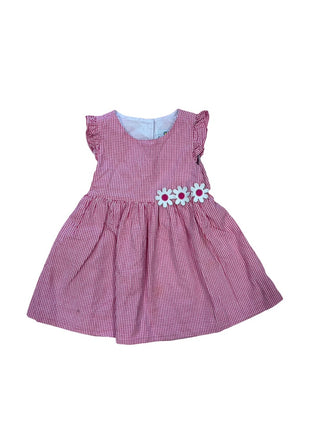 Florence eiseman Checkered dress with floral aplique, 2 years