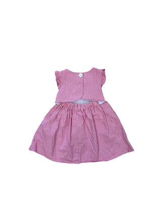 Florence eiseman Checkered dress with floral aplique, 2 years