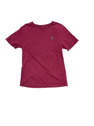 Polo Ralph Lauren Maroon Tee with Green Logo, 10-12 years