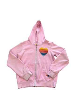 Aviator Nation Pink hoodie with heart, 14 years