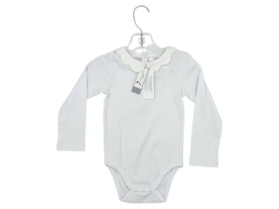Jacadi new with tags white collared onesie, 3 years