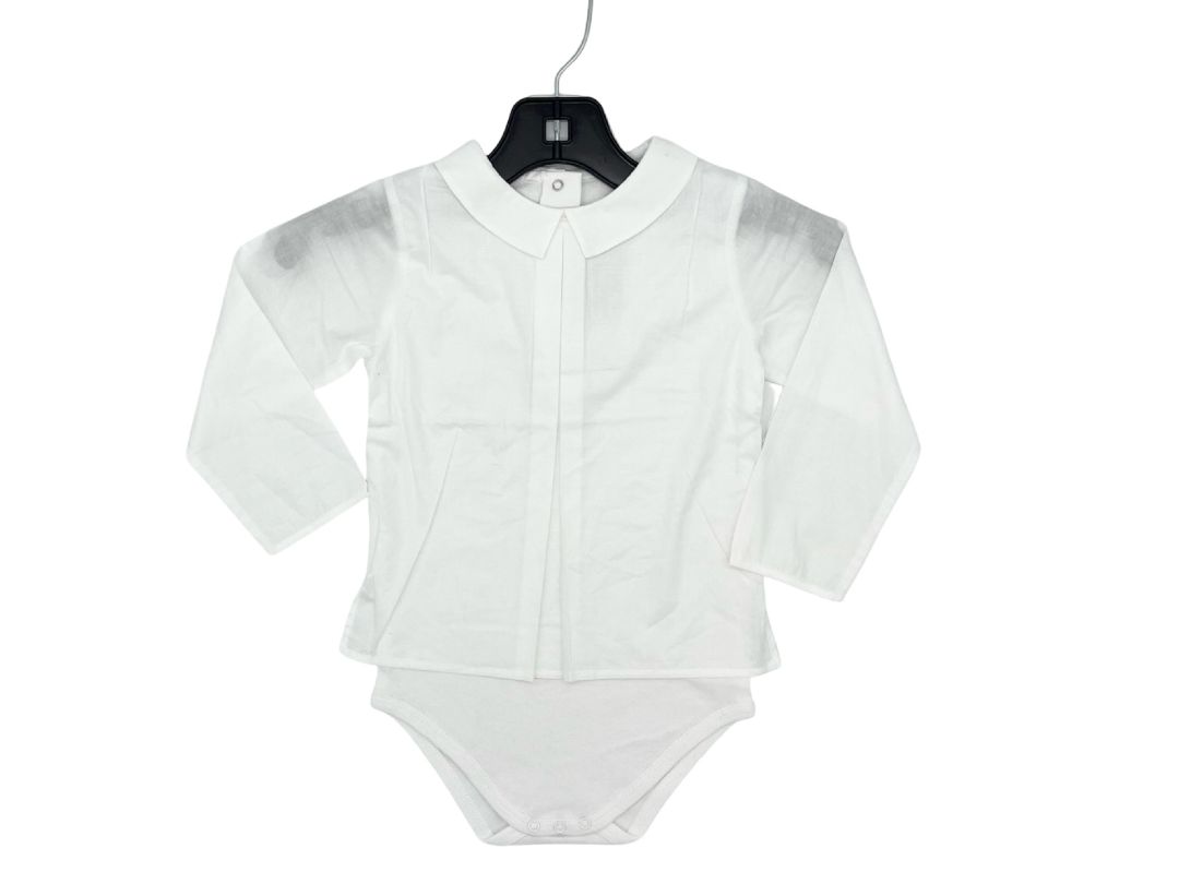 Purete white dress shirt body suit, 2 years