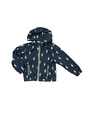 Miles the Label Black Lightning Bolt Zip Up Jacket, 5 years