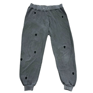 The Great Gray sweatpants with Black hearts missing string on waist band , 1