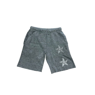 Gray sweatshorts with stars, 7-8 years