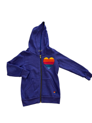 Aviator Nation Purple hoodie with heart, 4 years