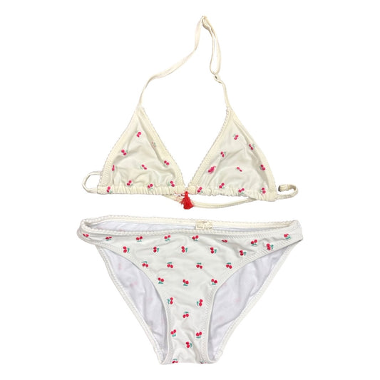 Zara White cherry triangle bikini, 11-12 years