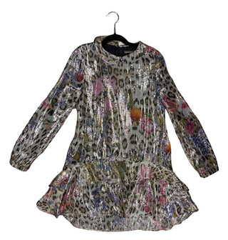 Roberto cavalli Leopard, Fruit & Floral Shiny Tiered Dress, 9 years
