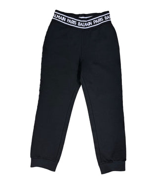 Balmain Black Sweatpants with Logo on Waist and Sides, 10 years