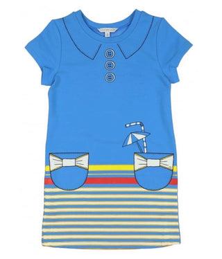 Marc Jacobs Blue Trompe-L'Oeil Dress with Printed Graphics, 10 years