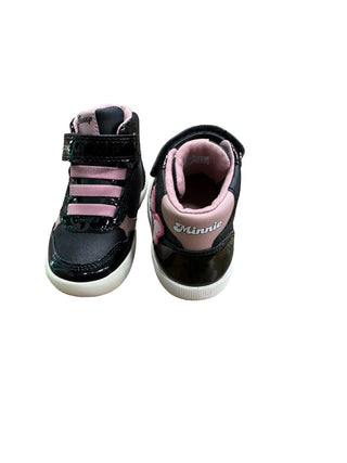 Geox Pink and Black Minnie Disney running shoes, 27 little kid
