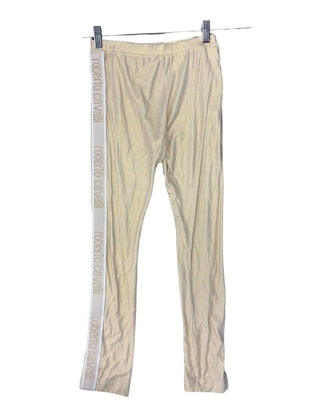 Roberto Cavalli Glitter Gold Leggings with Logo Stripe Sides, medium