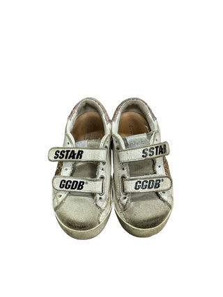 Golden Goose Gold and pink sparkly velcro shoes, 25 little kids
