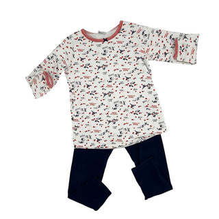 Petit Bateau Paris Je t'aime long sleeve/pant set, 4 years