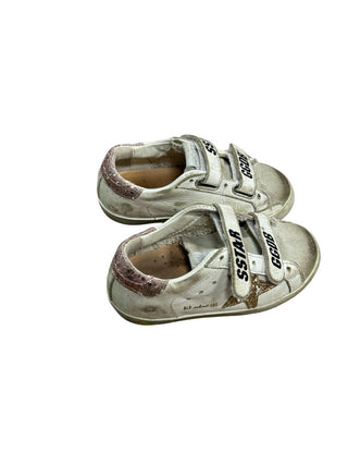Golden Goose Gold and pink sparkly velcro shoes, 25 little kids