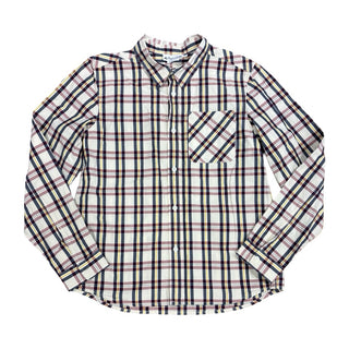 Bonpoint Tan/red/navy plaid dress shirt, 12 years